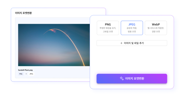 PNG로 변환이 완료된 고화질 투명 이미지 파일들을 확인하고 산돌 캔버스 에디터에서 편집하는 화면
